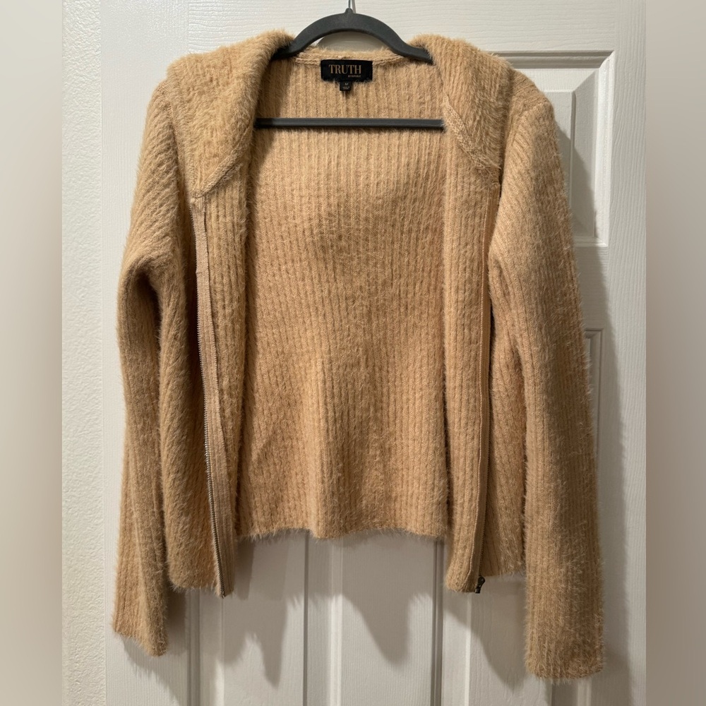 Beige fuzzy cardigan